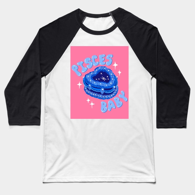 pisces cake Baseball T-Shirt by hgrasel